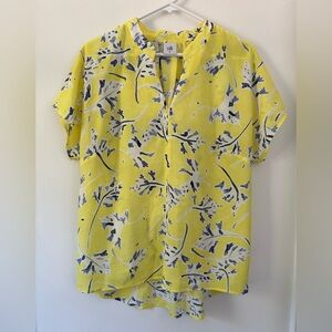 Cabi #5213 Stevie Sunny Days Yellow Floral Blouse Size M